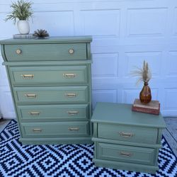 Gorgeous Faux Bamboo Wooden Dresser And Nightstand. Free Delivery
