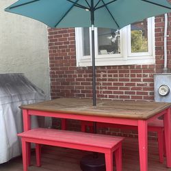 Outdoor Table And Benches