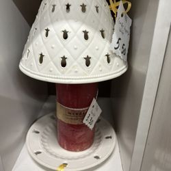 Decorative Candle With Shade And Plate 