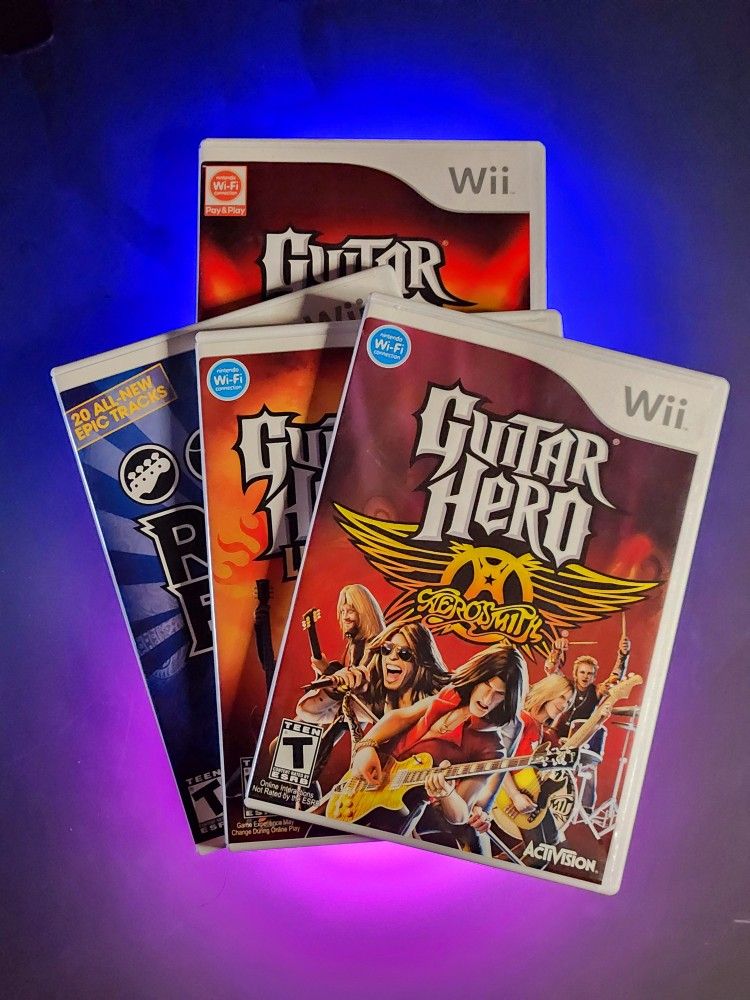 Guitar Hero Bundle For Wii!! 4 Games!
