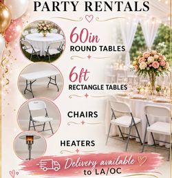 Tables Chairs Popup Canopy Heaters