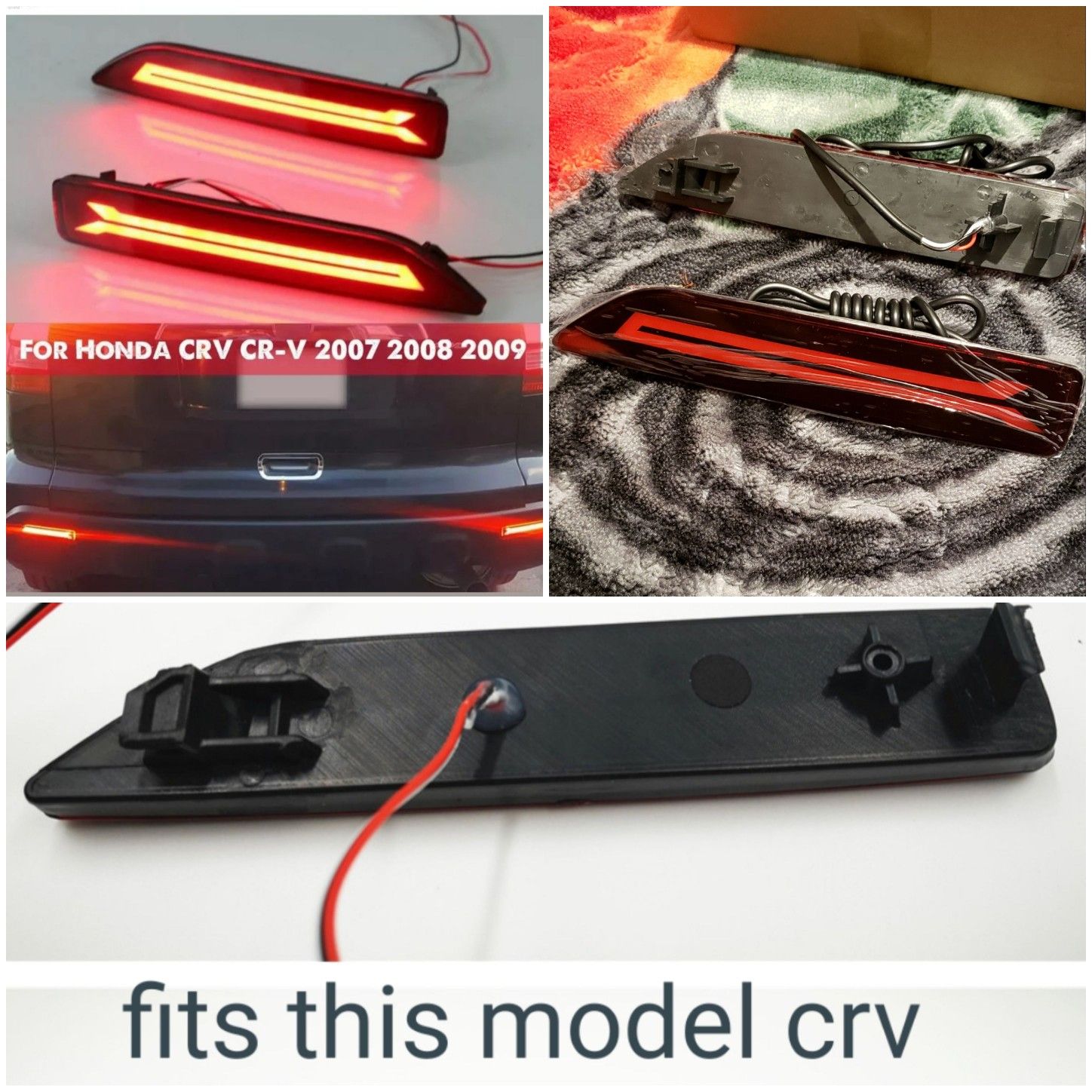 2007-2011 honda cr-v rear bumper reflector led lights new!