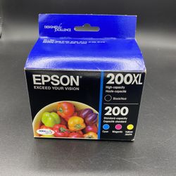 Epson 200XL/200 Black/Color Ink xl Cartridges, Standard Yield 4/Pack exp 05/2023