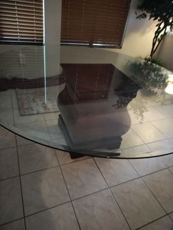 Glass round table top
