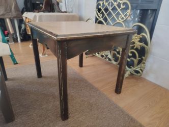 Simple Two-Tone Rectangular Wooden Side Table