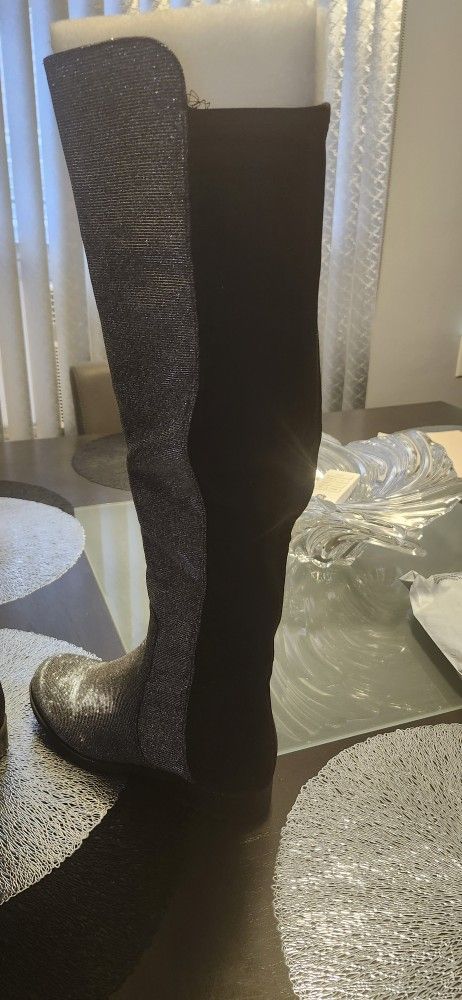 Black / Silver Boots Ladies Size 7