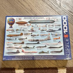 EuroGraphics History of Aviation Puzzle 1000 Pieces Airplanes Game Aero New