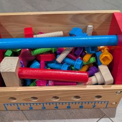 Melissa & Doug Take-Along Tool Kit Wooden Construction Toy 