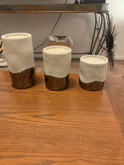 3 Piece Ceramic Candle Holders