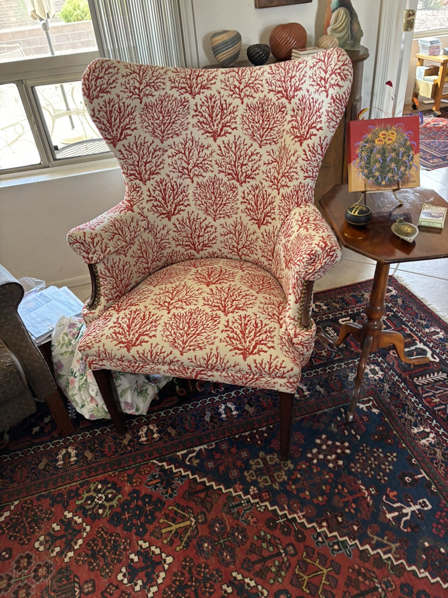 Matching Pair of  MCM 1940’s Butterfly Wingback Chairs 