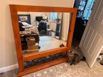 Decorative Mirror wood frame 47x50in