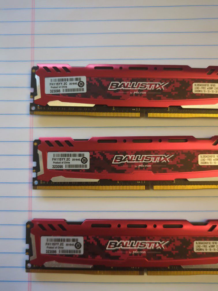 3 Sticks of ddr4 RAM  (8GB x 3)