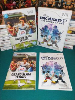 Wii Games "Grand Slam Tennis ( 2009 ) & "Epic Mickey 2  ( 2012 )