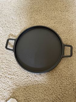Black Cast Iron Cooking Skillet With Handles