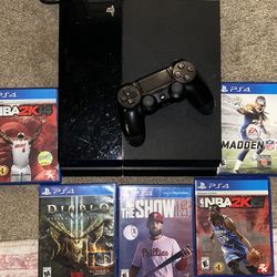 Play Station 4 with games