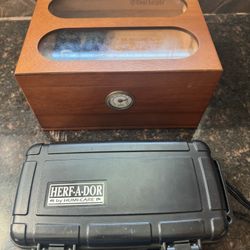 COOL KNIGHT Cigar Humidor And Humi-Care Herf A Dor Cigar Travel Case