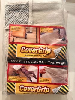 CoverGrip Non-Slip Canvas Drop Cloth 3.5x12