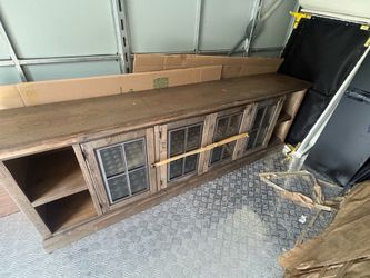 8 foot longer by17.5 w   4 glass doors