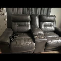 Ashley furniture Electric Reclining With USB Outlets Loveseat With Storage