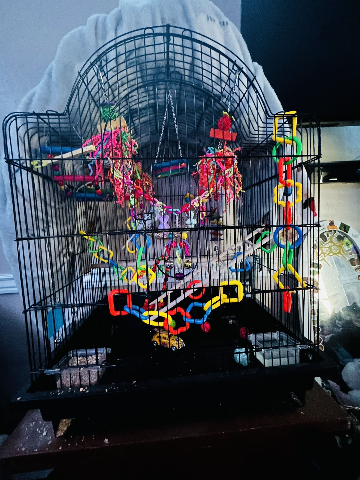 Large Bird Cage And Lots Of Toys Best Offer Include Everything In Pic