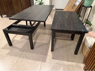 Raising coffee table and 2 side tables