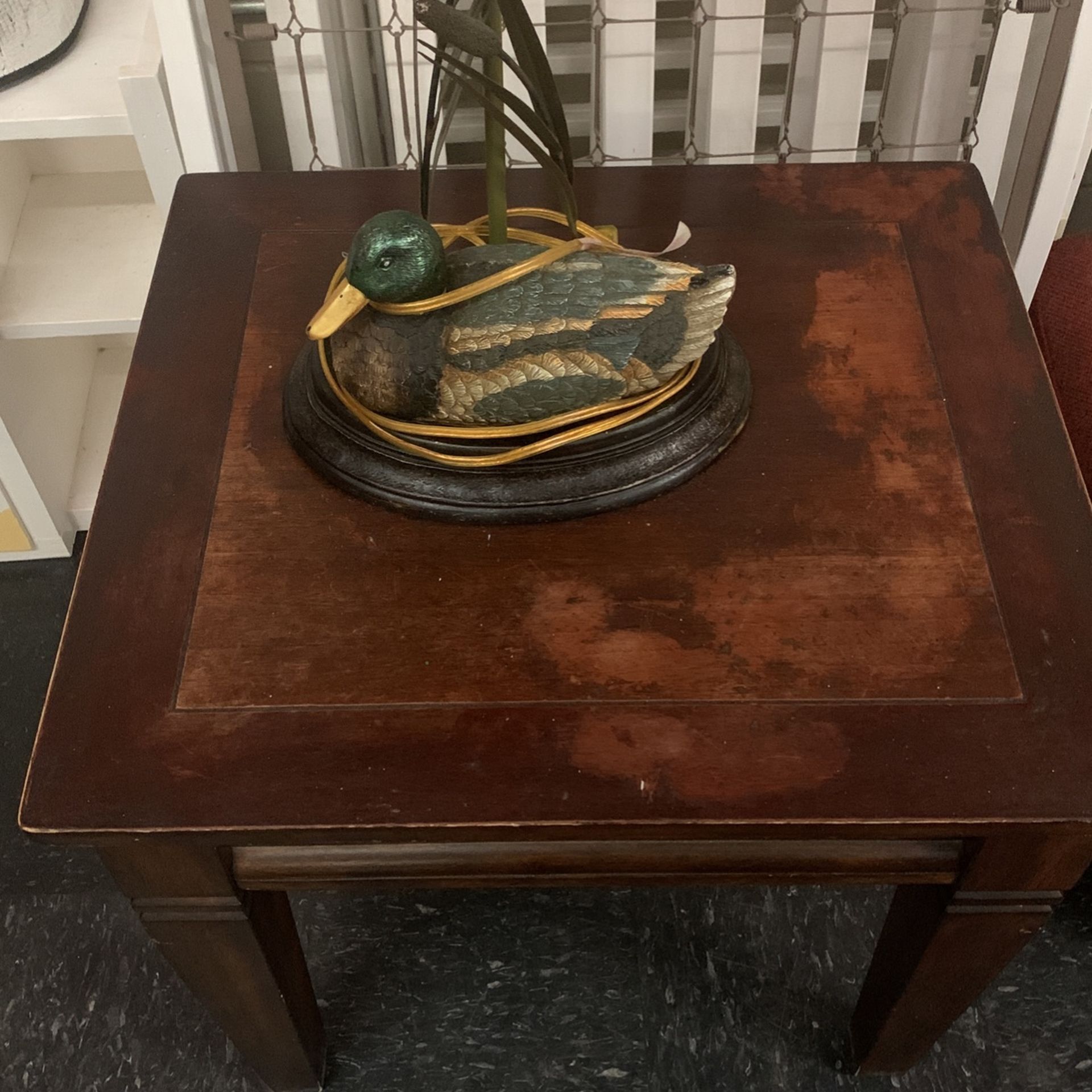 Vintage Duck Lamp End Table