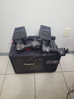 Roland PM-3 speaker / amp / monitor system - 10in subs and rack speakers - for v-drums / electronic drums