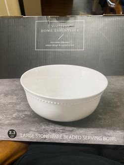 Serving Bowl (large stoneware beaded serving bowl)
