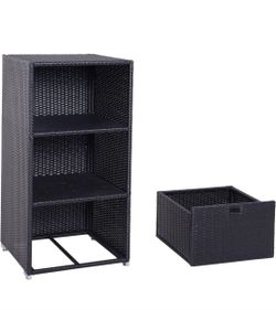 LARGE Plastic Rattan Wicker Storage Organizer 47"hx24"w