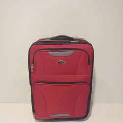 Wisdom Red 2-Wheeled 20’’ Travel Luggage Upright Carry-On Suitcase