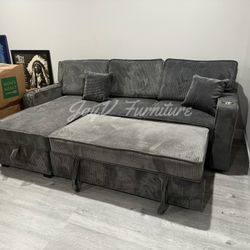 New Sofa Bed With Storage Gray Color 