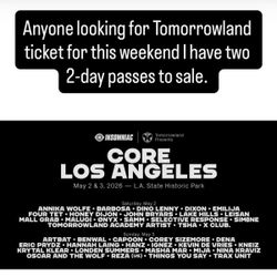 Tomorrow Land Ticket 