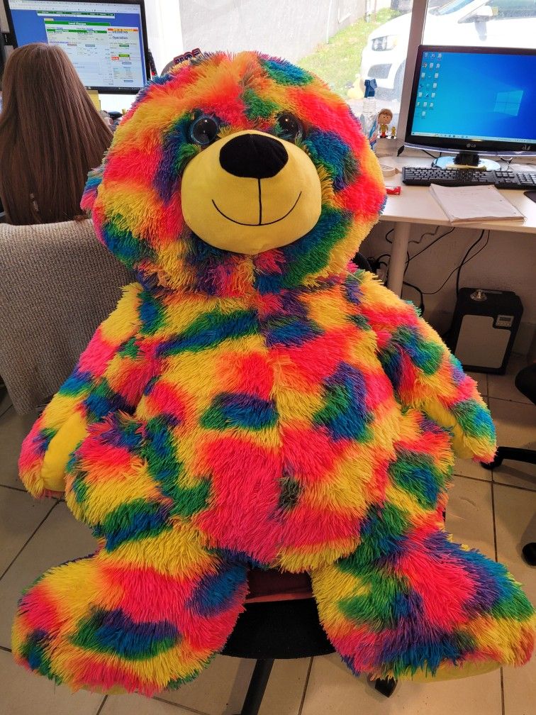 Giant Teddy Bear Life Size Stuffed Bear Rainbow Teddy Bear 4 feet love Bear Hugs Giant Teddy