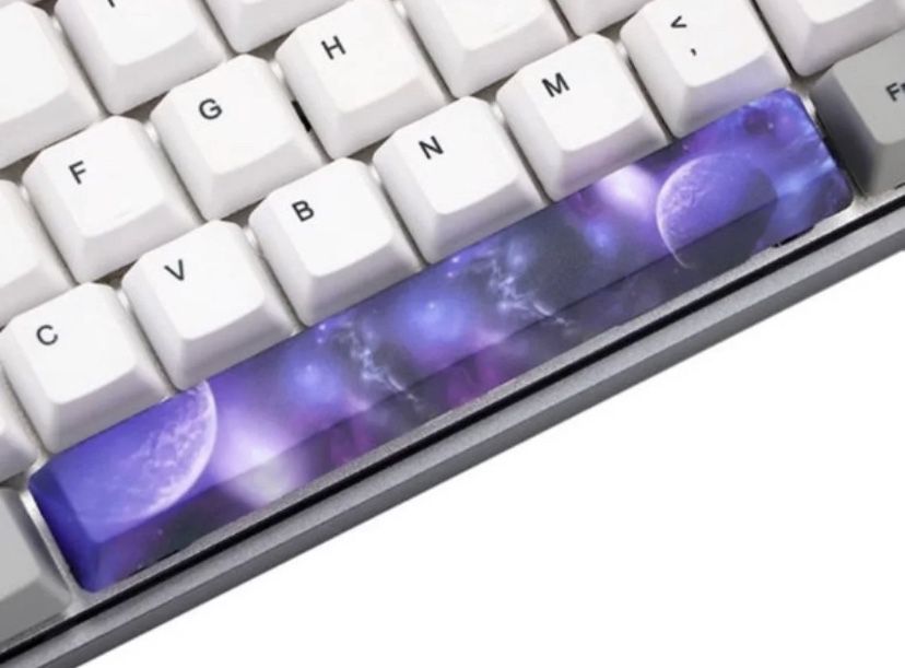 Starry Night Solar System Galaxy Space Bar Star Keycap Resin Mechanical Keyboard