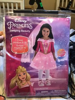 Disney Sleeping Beauty Girls Costume Lights Up Size Medium 8-10 New