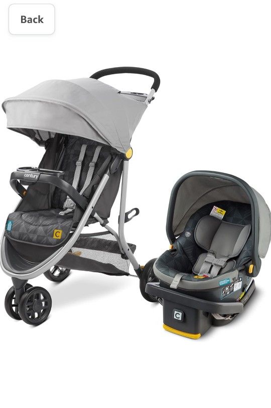 NEW!!! Century Stroll On 3-Wheel 2-in-1 Lightweight Travel System – Infant Car Seat and Stroller Combo, Metro