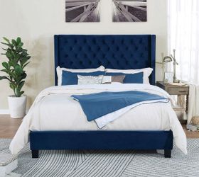 Furniture of America - Ryleigh Queen Bed Frame in Navy ( Bed Frame Only )