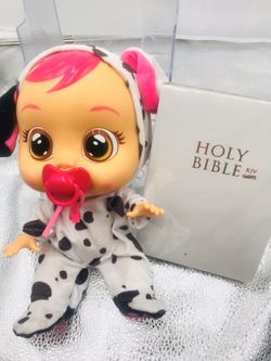13 inch IMC toy crybaby! White Holy Bible set! New!