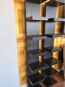 Black Wood standing Shelve Set