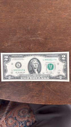 US $2 Bill Federal Reserve Note