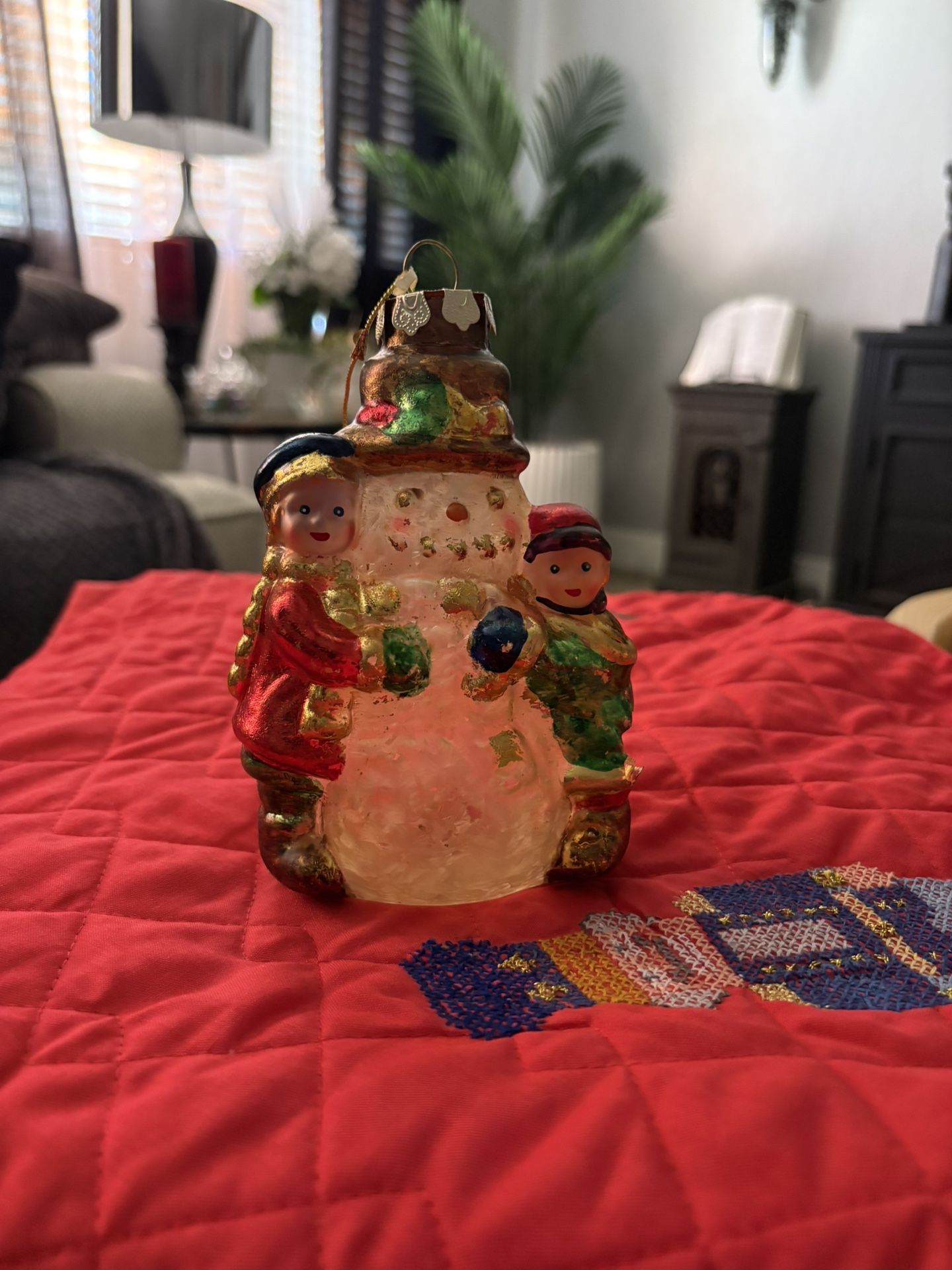 vintage clear glass Christmas ornament