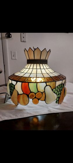 Vintage -1970'-80's Tiffany-Style Stained Glass Lamp Shade