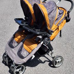 BABY JOGGER CITY MINI DOUBLE TWIN DOUBLE STROLLER W/ TRAYS