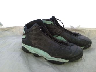Air Jordan 13 Black Mint Green Sneakers size 12