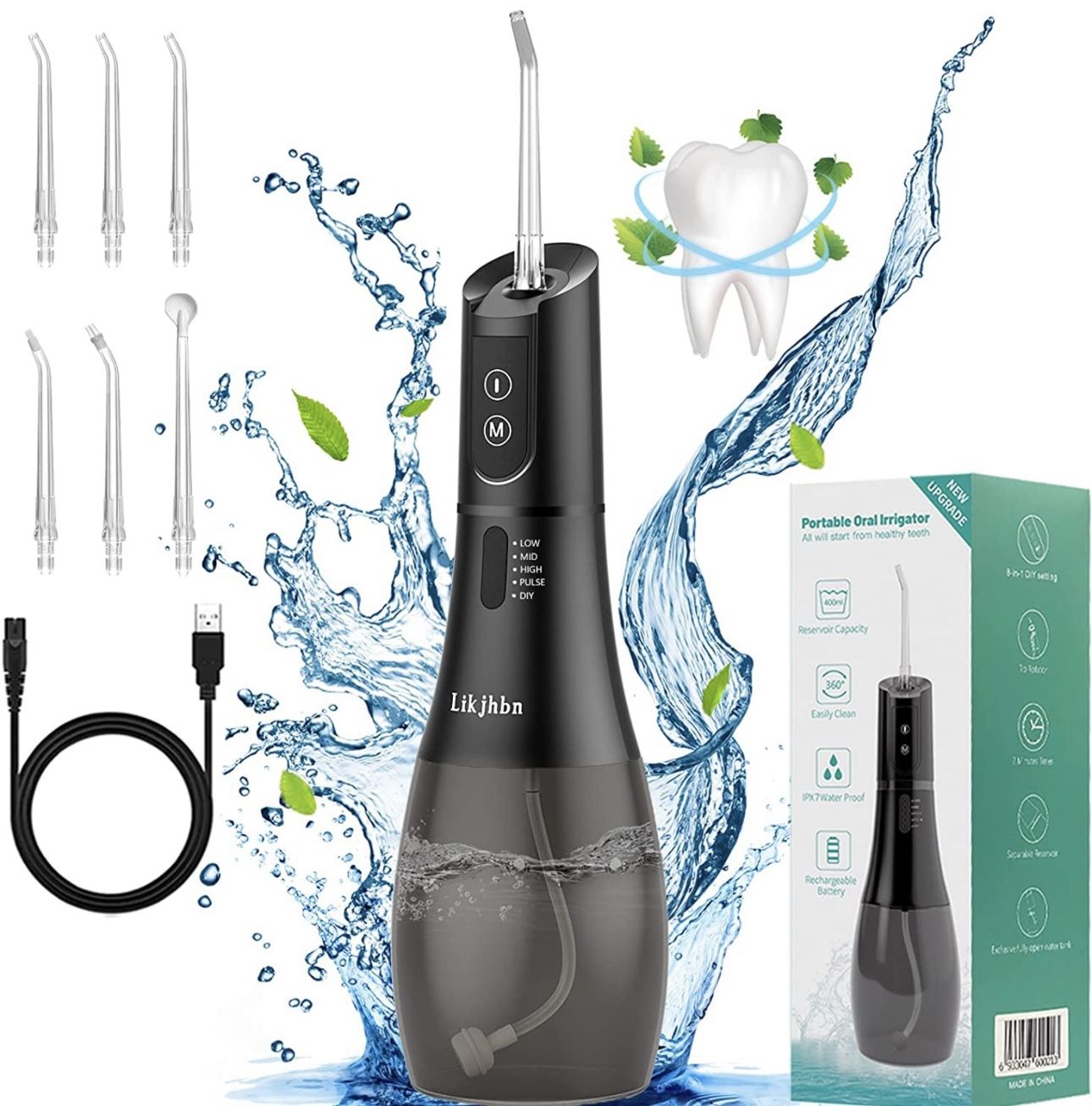 5-in-1 Cordless Water Flosser - Solve All Oral Problems!