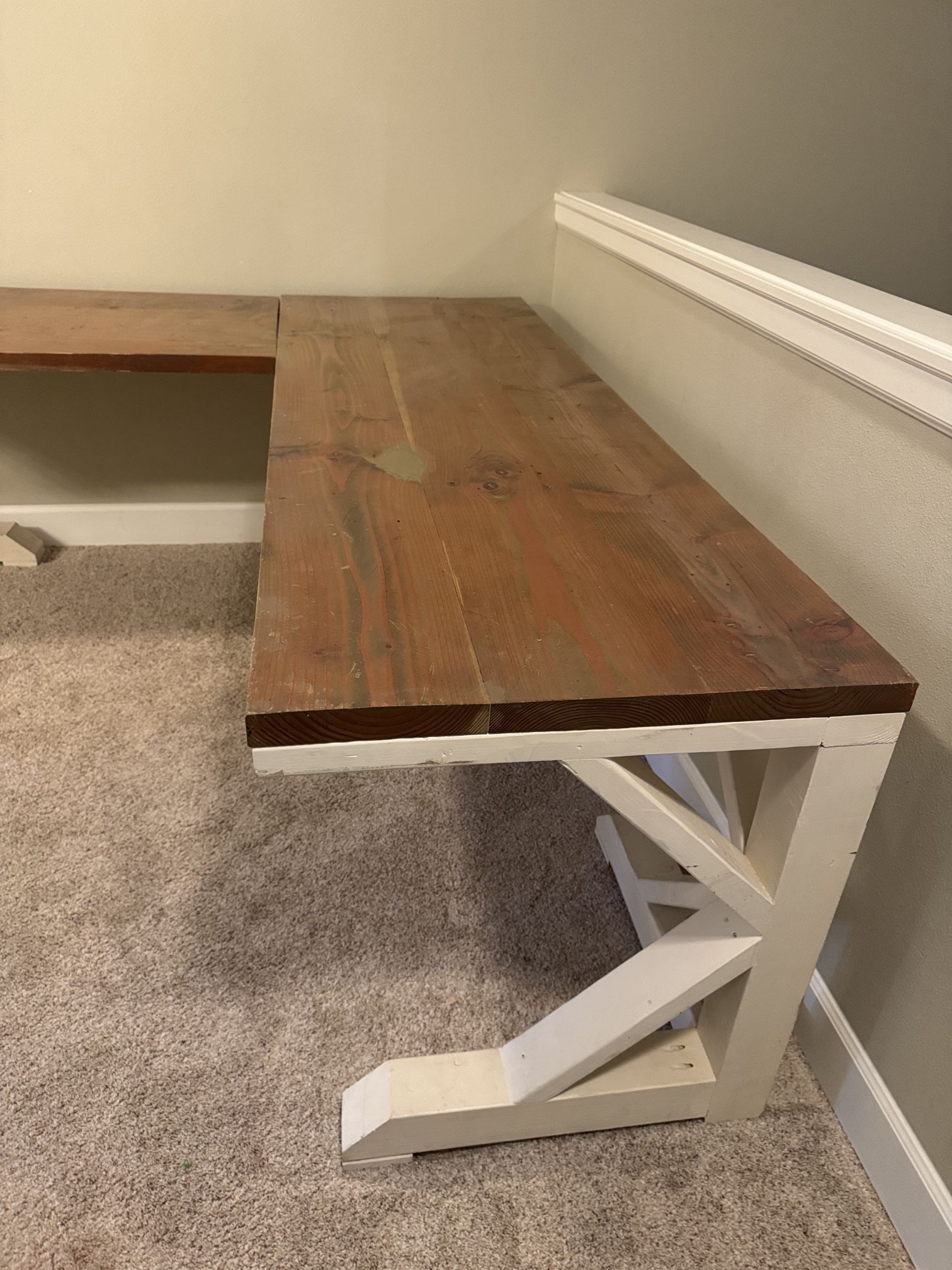 Beautiful Handmade Wooden L- Shape desk