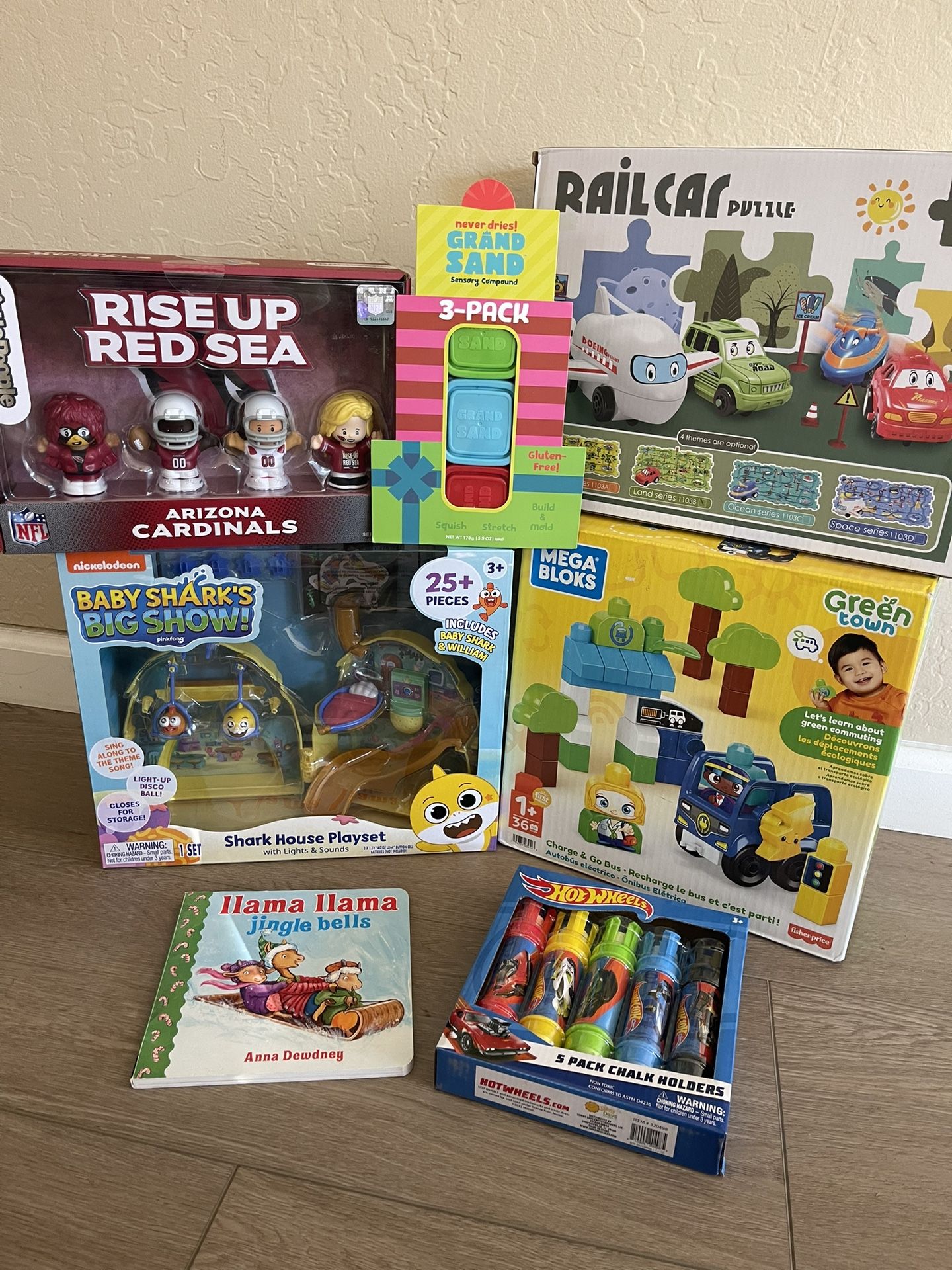 Baby Shark Little People Chalk Sand Car Puzzle MEGA Bloks Toddler Toy Bundle