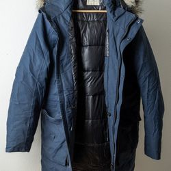 Blue Winter Parka with Removable Hood - XXL