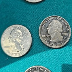3 W MINT QUARTERS AND ONE PROOF SILVER COIN FOR YOUR COLLECTION!!!