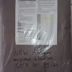 NEW Amazon dark gray cooling breathable microfiber 60" x 80" queen size weighted blanket $20 FIRM